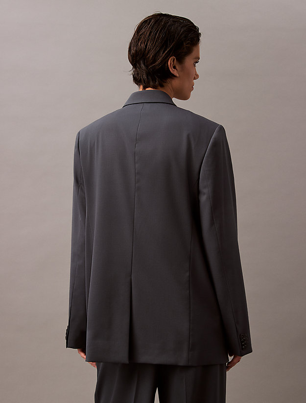 Double-Breasted Wool Gabardine Blend Blazer