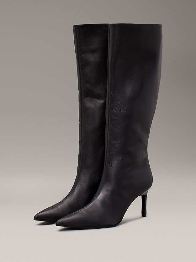 Leather Heeled Knee Boots