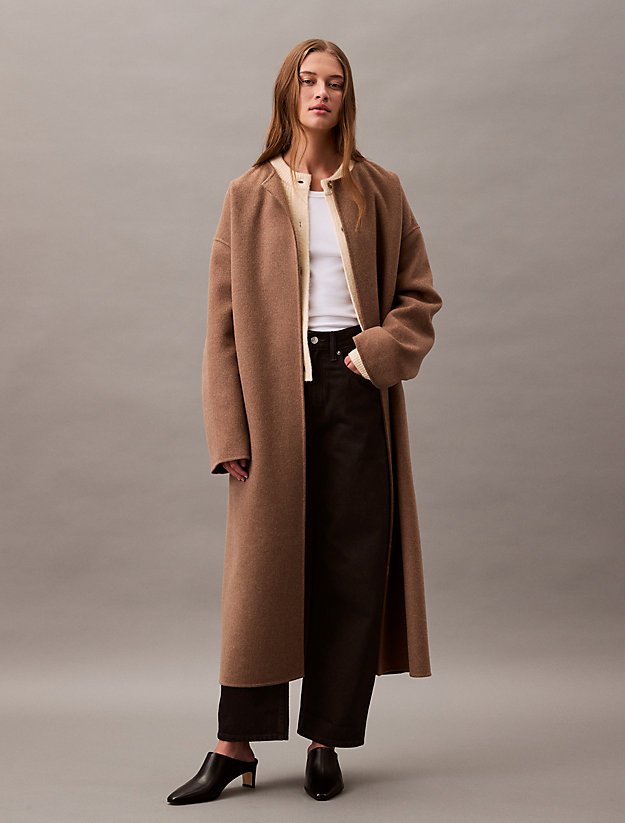 Cashmere Wool Blend Wrap Coat
