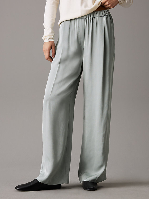 Wide Leg Viscose Trousers