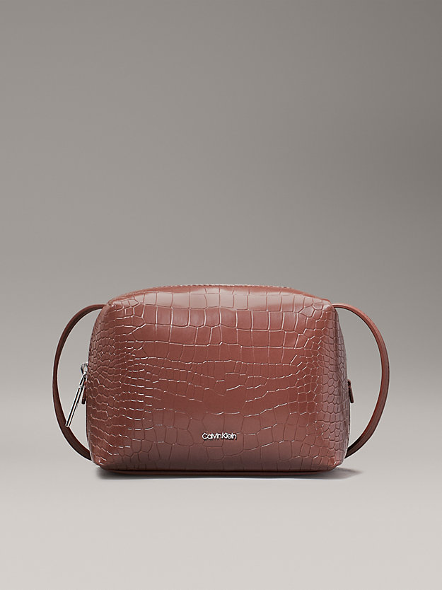 Small Croc Effect Crossbody Bag