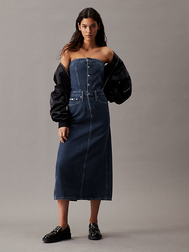Denim Bandeau Maxi Dress