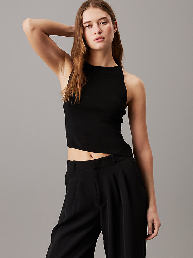 Asymmetric Knit Tank Top