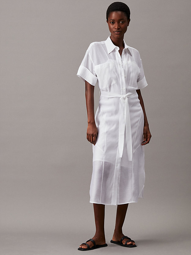 Sheer Lyocell Shirt Dress