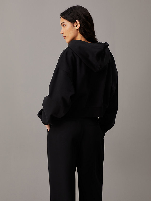Cropped Zip Up Logo Hoodie