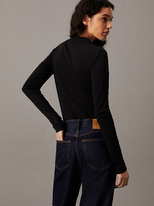 Long Sleeve Ribbed Polo Bodysuit