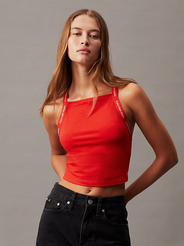 Logo Tape Cropped Tank Top
