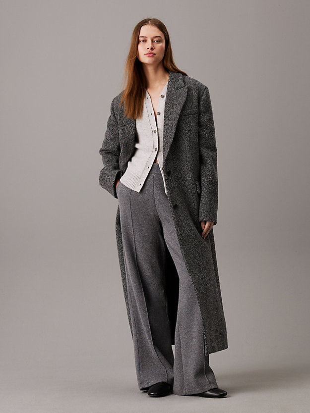 Oversized Wool Herringbone Coat