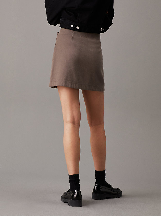 Cotton Flannel Wrap Mini Skirt