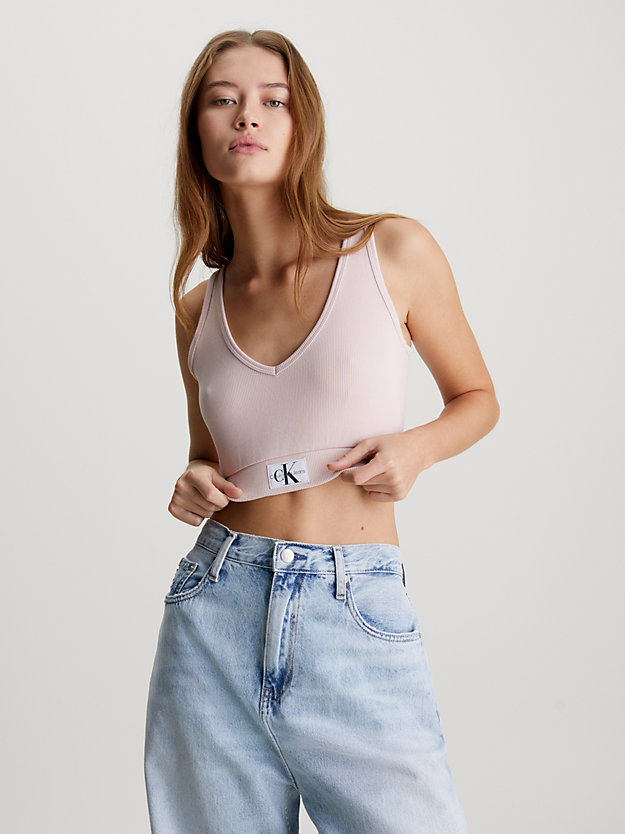 Slim Ribbed Cotton Cropped Top