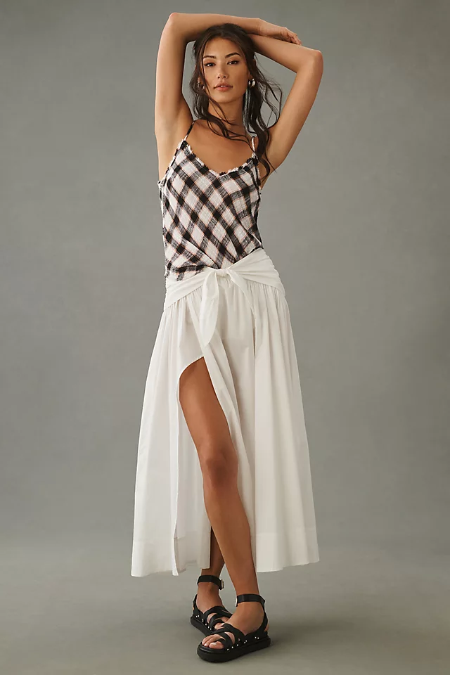 Bella Dahl Frayed V-Neck Cami BLACK & WHITE