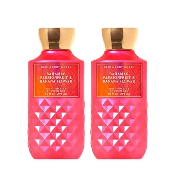 Bath and Body Works Bahamas Passionfruit & Banana Flower Shower Gel Gift Sets For Women 10 Oz 2 Pack (Bahamas Passionfruit & Banana Flower)