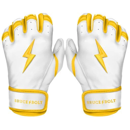 PREMIUM PRO CHROME Series Short Cuff Batting Gloves | YELLOW
