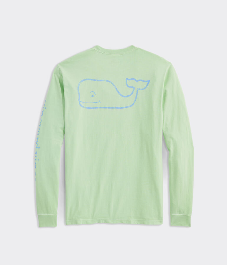 Garment-Dyed Vintage Whale Long-Sleeve Pocket Tee