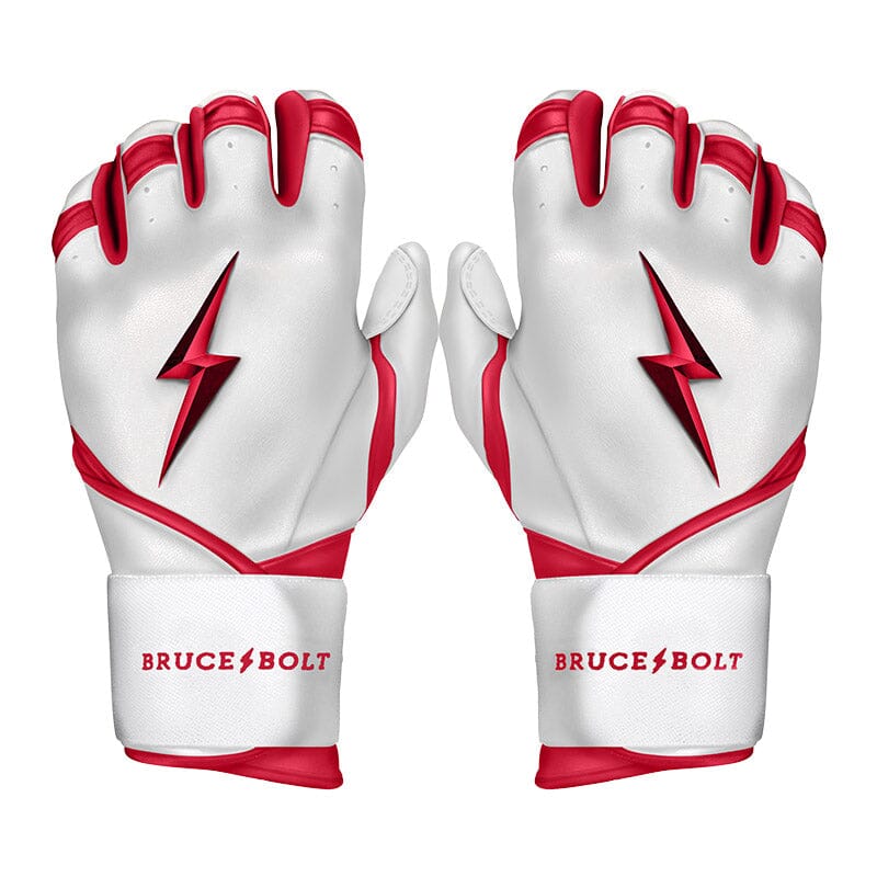PREMIUM PRO CHROME Series Long Cuff Batting Gloves | RED