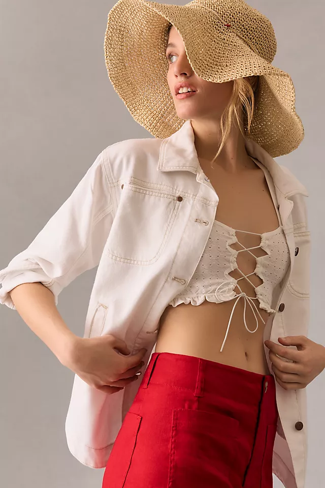 Pilcro Denim Shirt Jacket IVORY