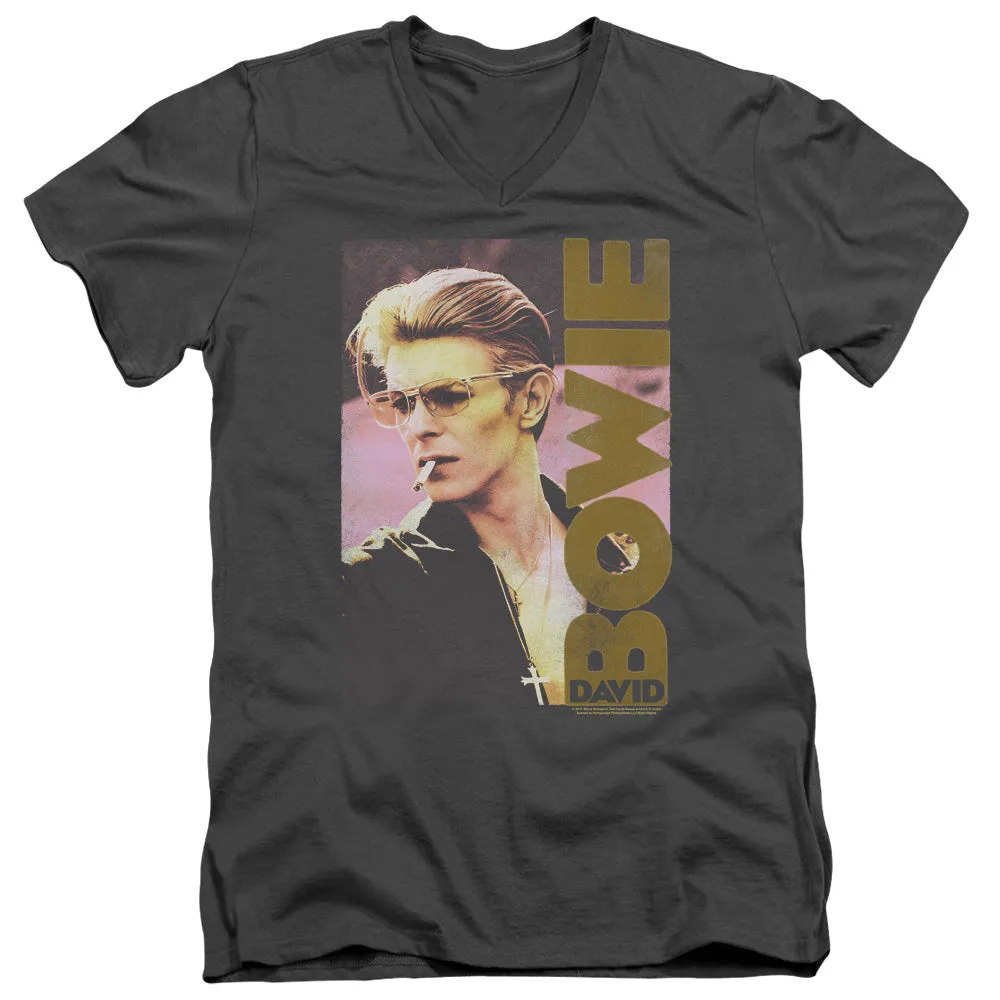 V-Neck DAVID BOWIE T-Shirt, Smoking