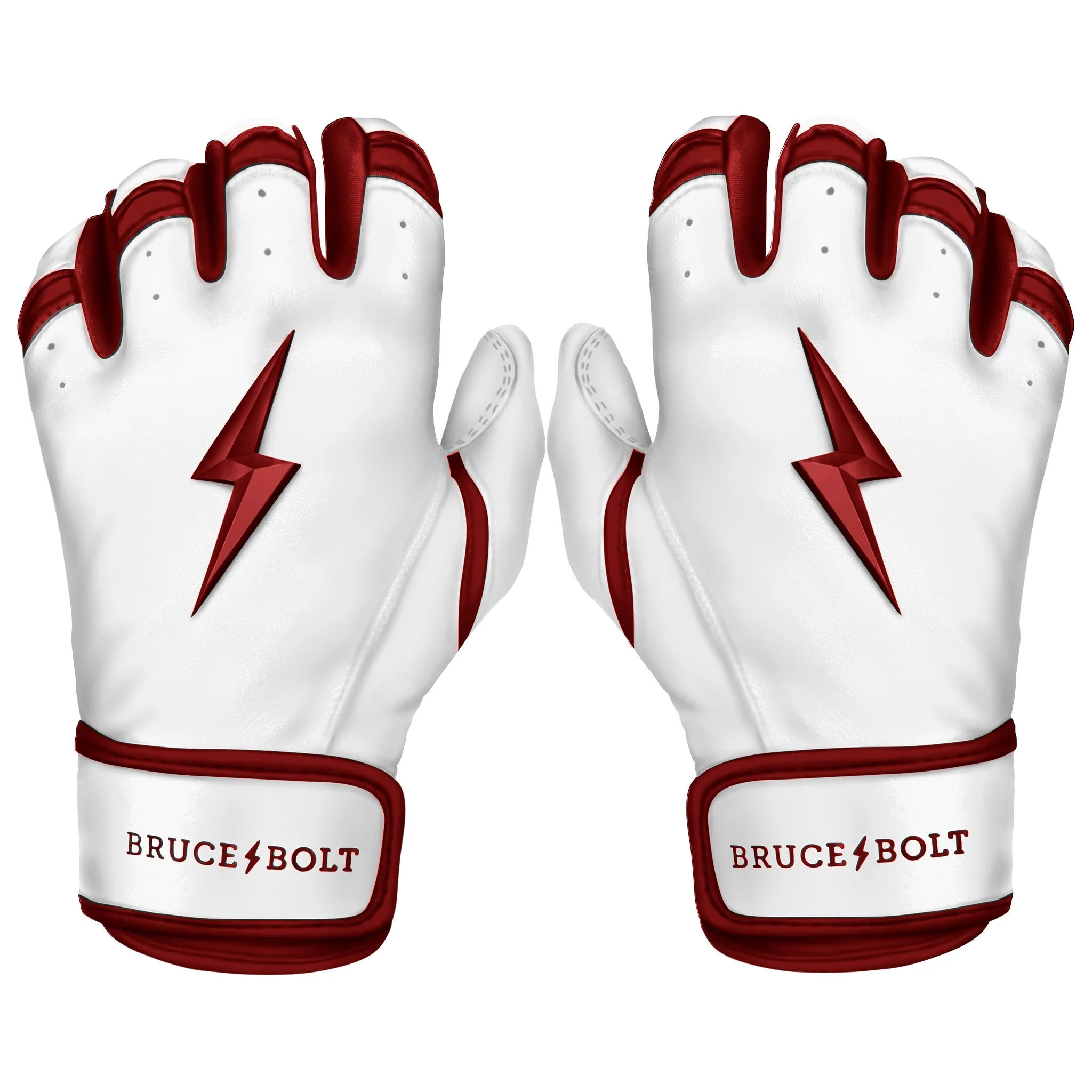 PREMIUM PRO CHROME Series Short Cuff Batting Gloves | MAROON
