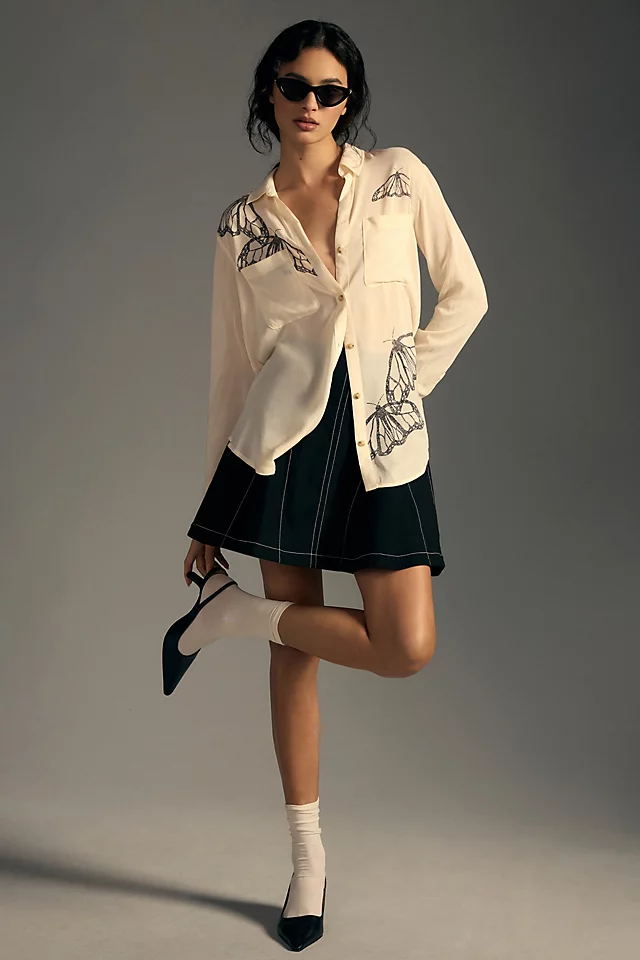 Lane Lloyd Romy Relaxed Buttondown Shirt NEUTRAL MOTIF