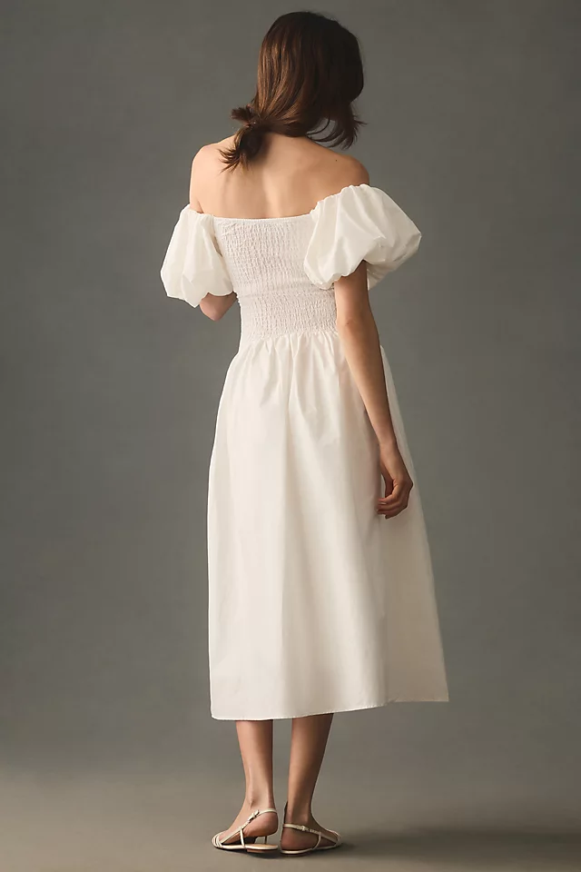Moon River Off-The-Shoulder Cutout Maxi Dress WHITE