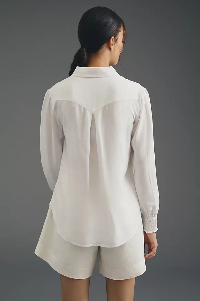 Cloth & Stone Western Buttondown Blouse WHITE