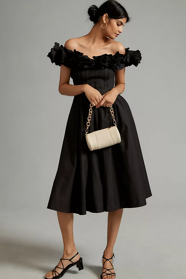 The Florecita Ruffled Dress by Maeve BLACK