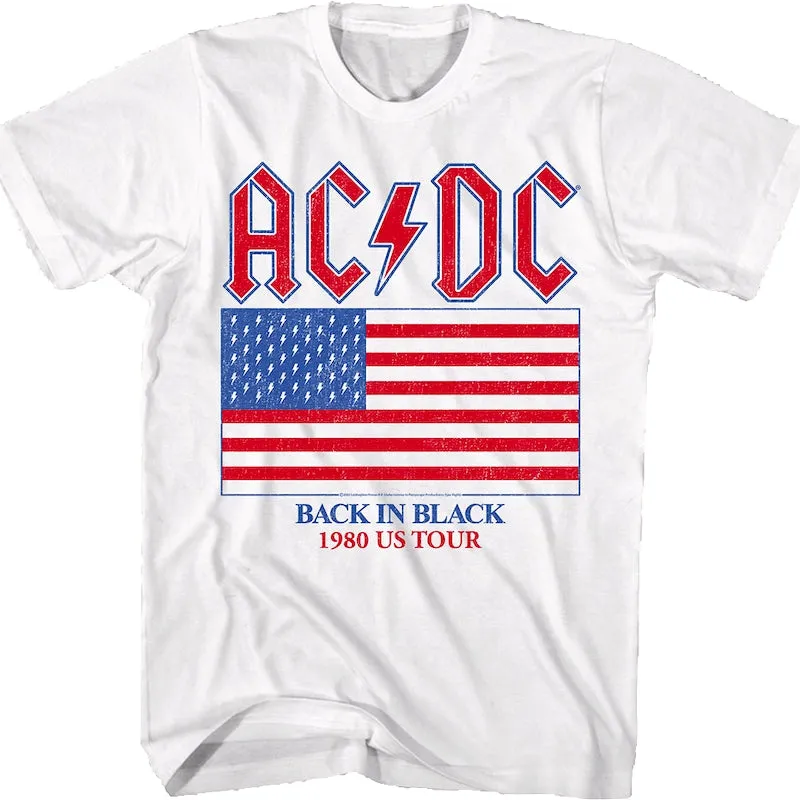 Back In Black 1980 US Tour ACDC T-Shirt