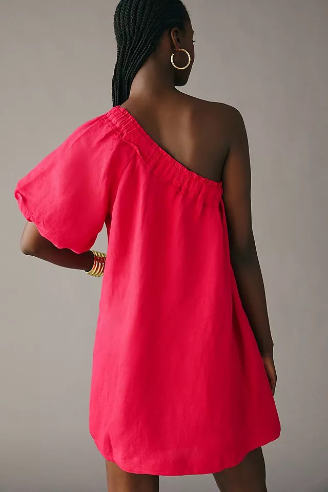 By Anthropologie One-Shoulder Waistless Mini Dress PINK