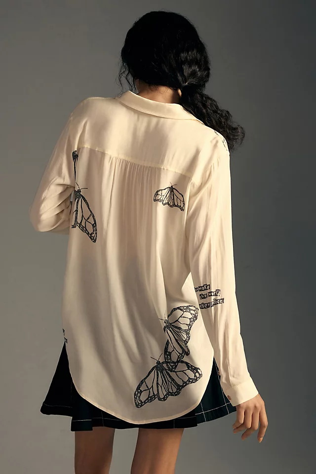 Lane Lloyd Romy Relaxed Buttondown Shirt NEUTRAL MOTIF