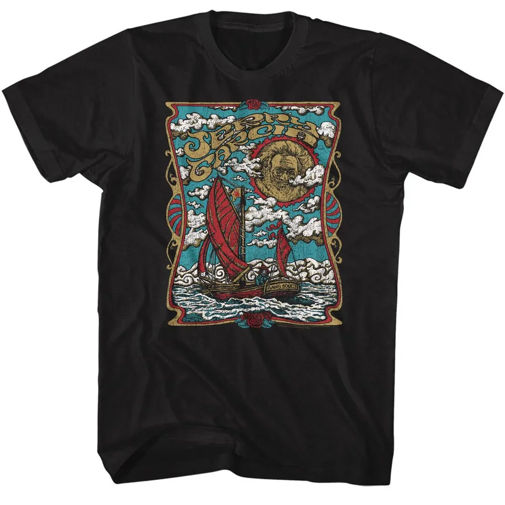 JERRY GARCIA Eye-Catching T-Shirt, Sans Souci Boat