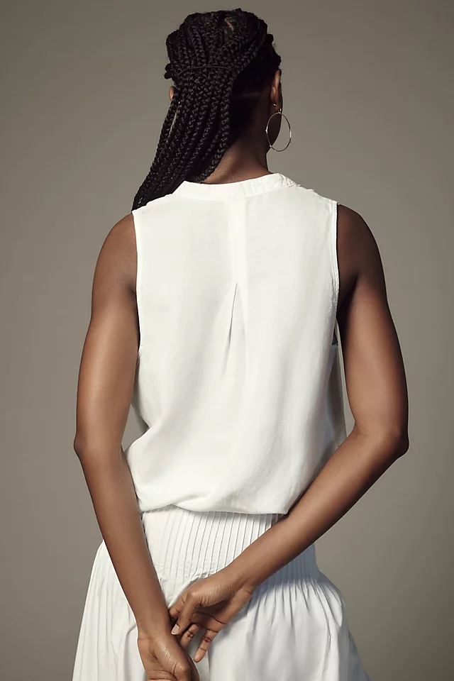 Cloth & Stone Placket Tank WHITE