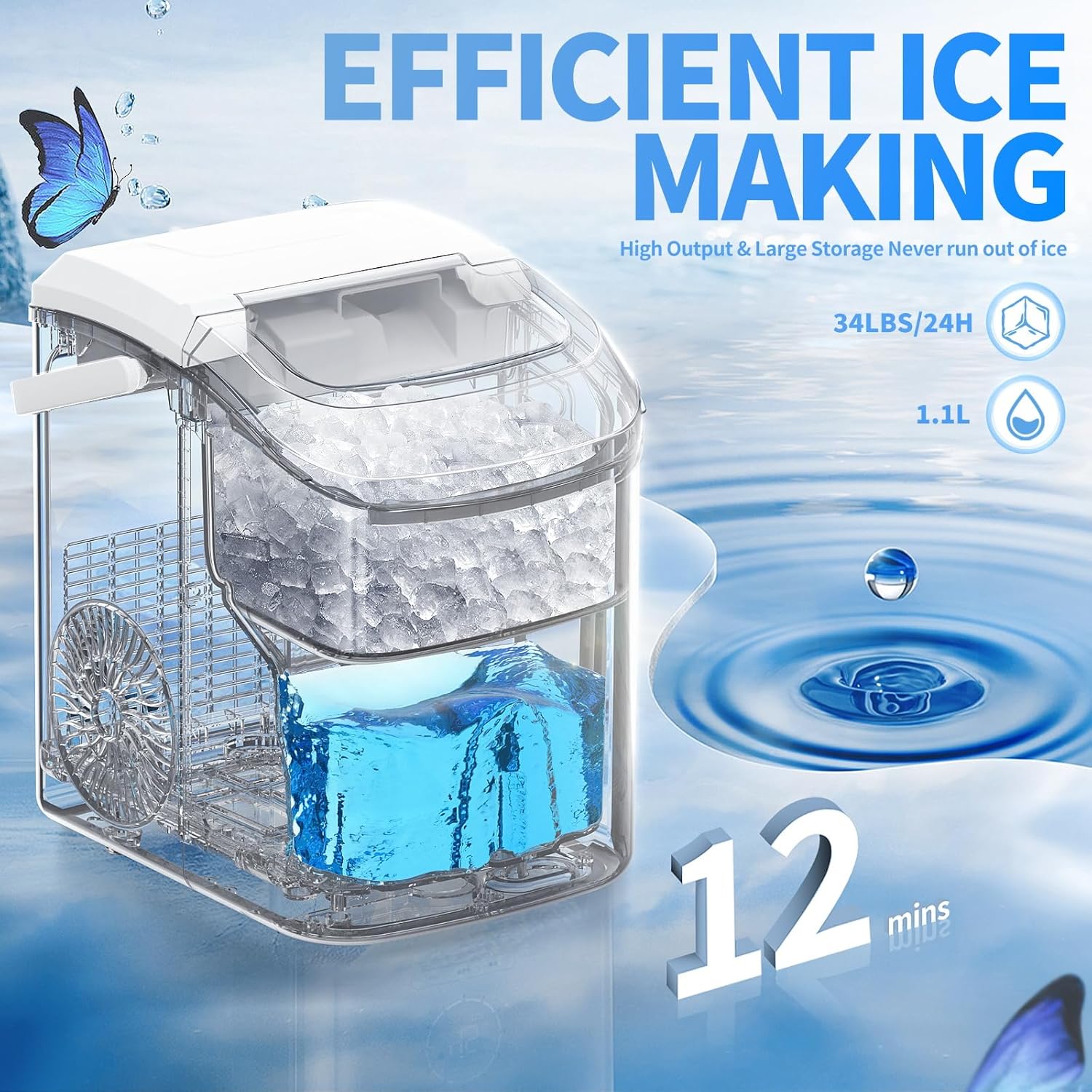⚡💟Countertop Ice Maker with Soft Chewable Ice-1