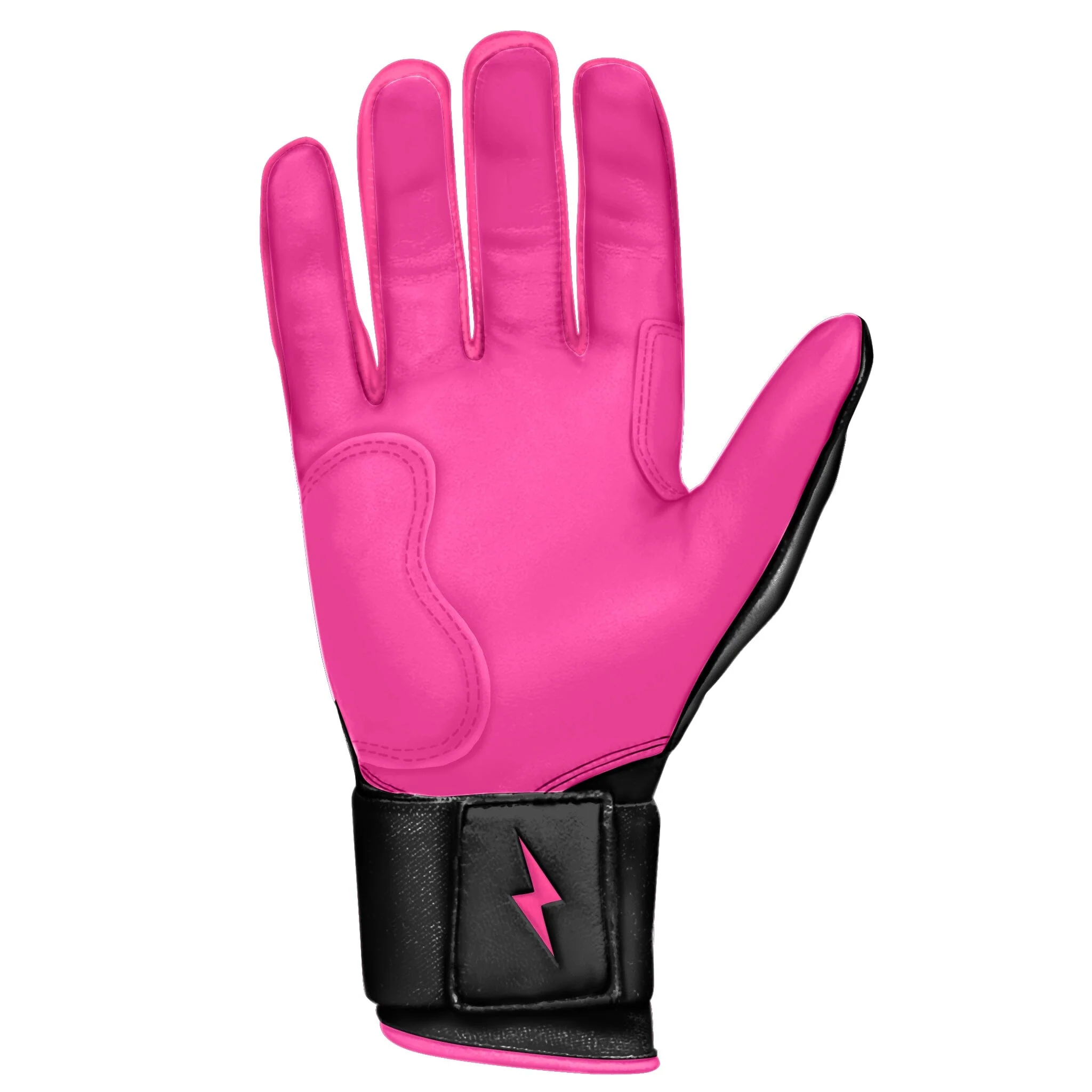 PREMIUM PRO Creator Series Long Cuff Batting Gloves | BLACK w/ HOT PINK