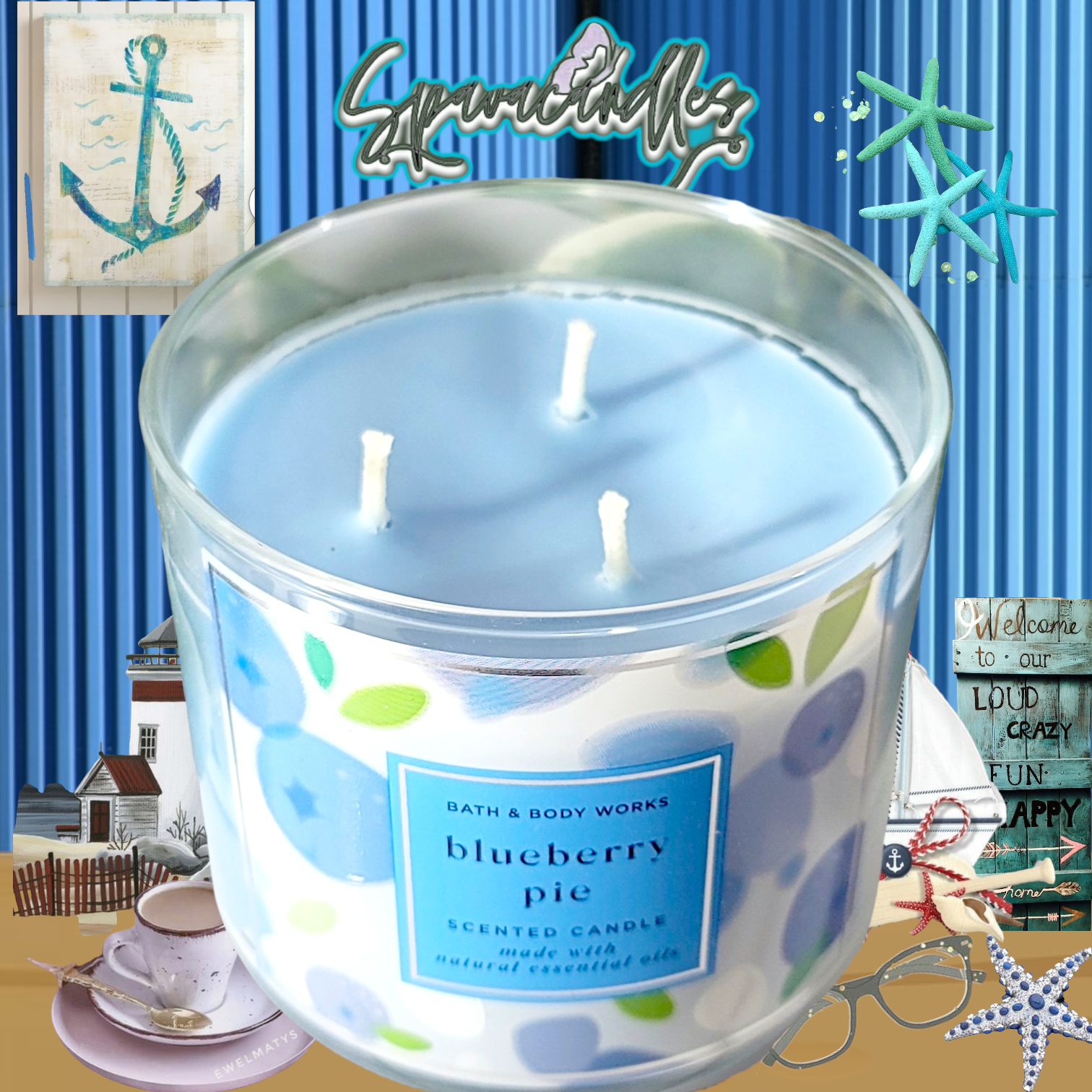 Blueberry pie 3 Wick Candle 2023