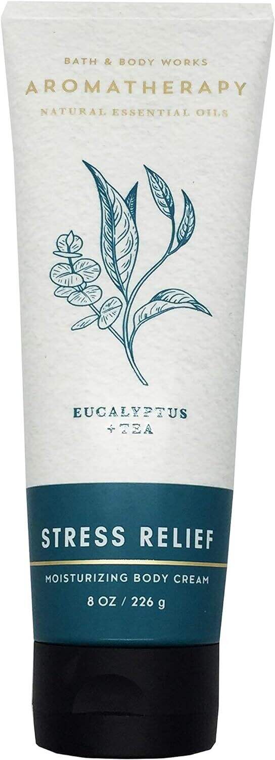 Bath and Body Works Aromatherapy Stress Relief - Eucalyptus + Tea Body Cream 8 Ounce (2019 Edition)