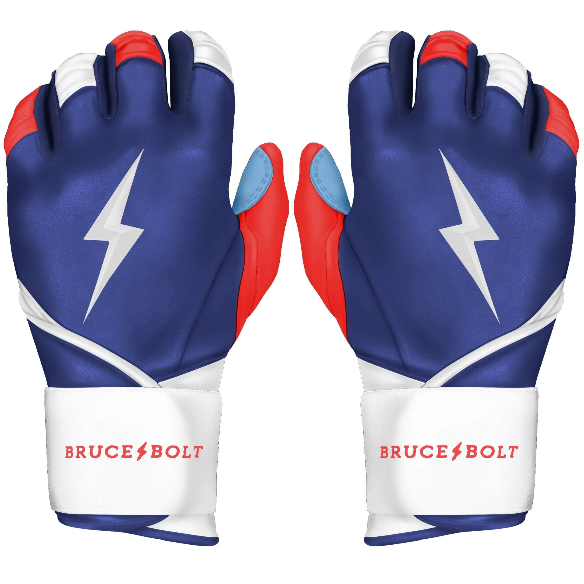 PREMIUM PRO Creator Series Long Cuff Batting Gloves | RED WHITE AND BLUE