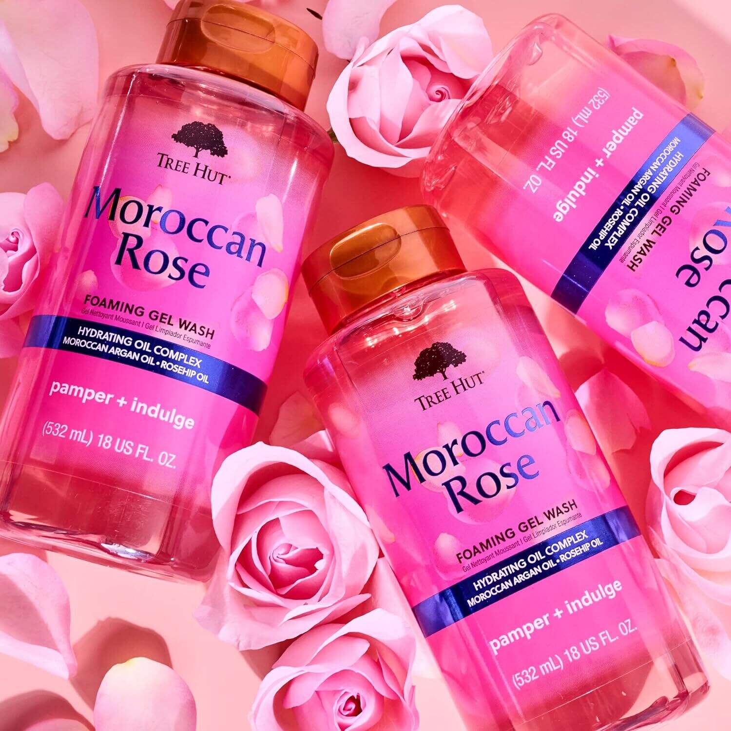 Tree Hut Moroccan Rose Nourishing & Moisturizing Foaming Gel Wash, 18 oz., Hydrating