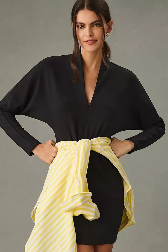 Daily Practice by Anthropologie Long-Sleeve Knit Dress BLACK