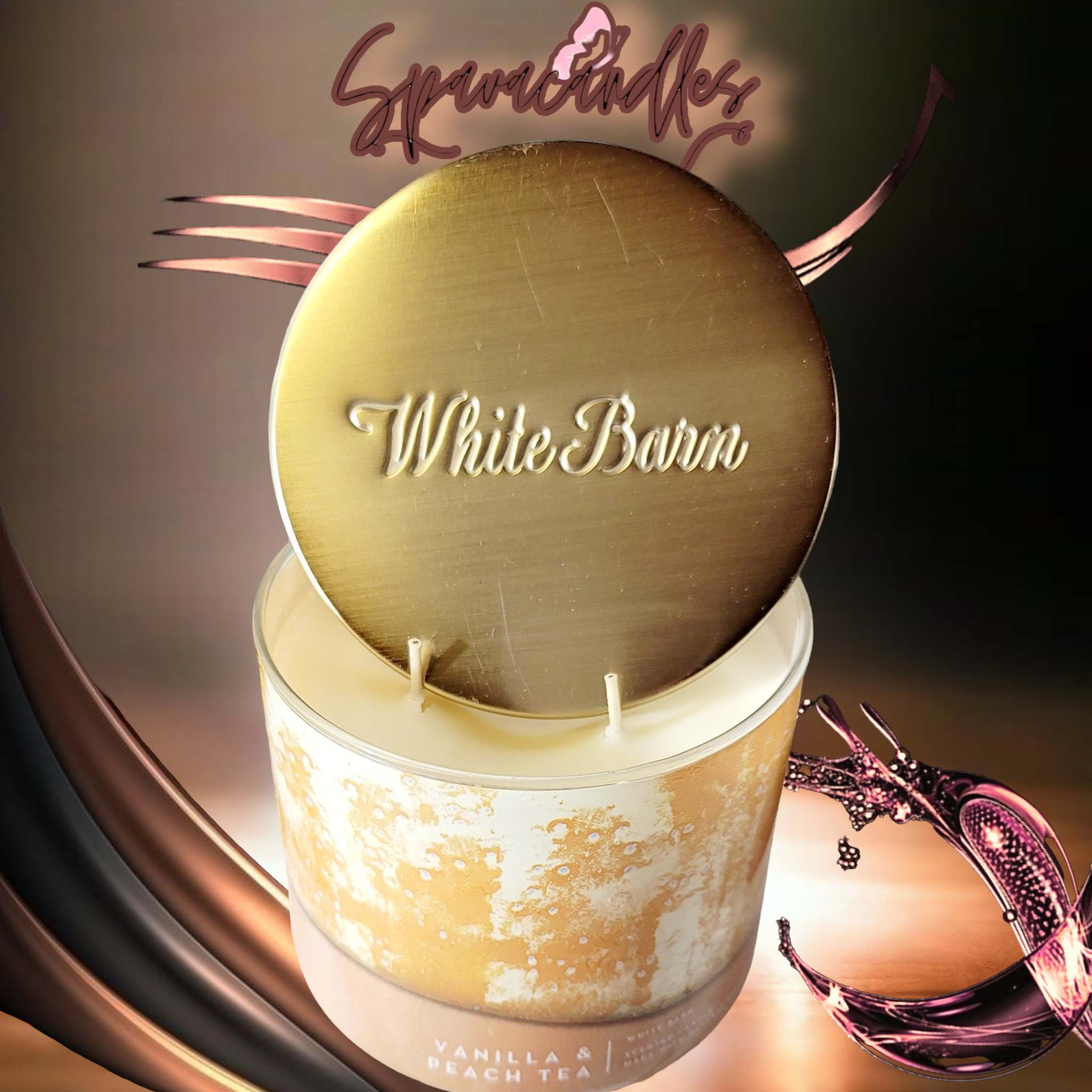 Vanilla and peach tea 3 Wick Candle