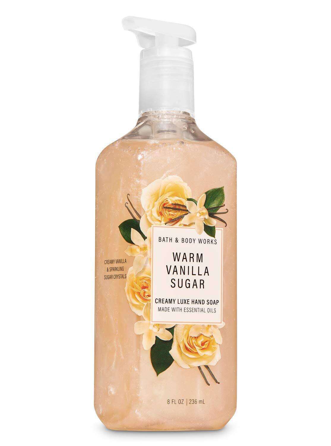 Bath and Body Works WARM VANILLA SUGAR Creamy Luxe Hand Soap 8 Fluid Ounce (2020 Edition)