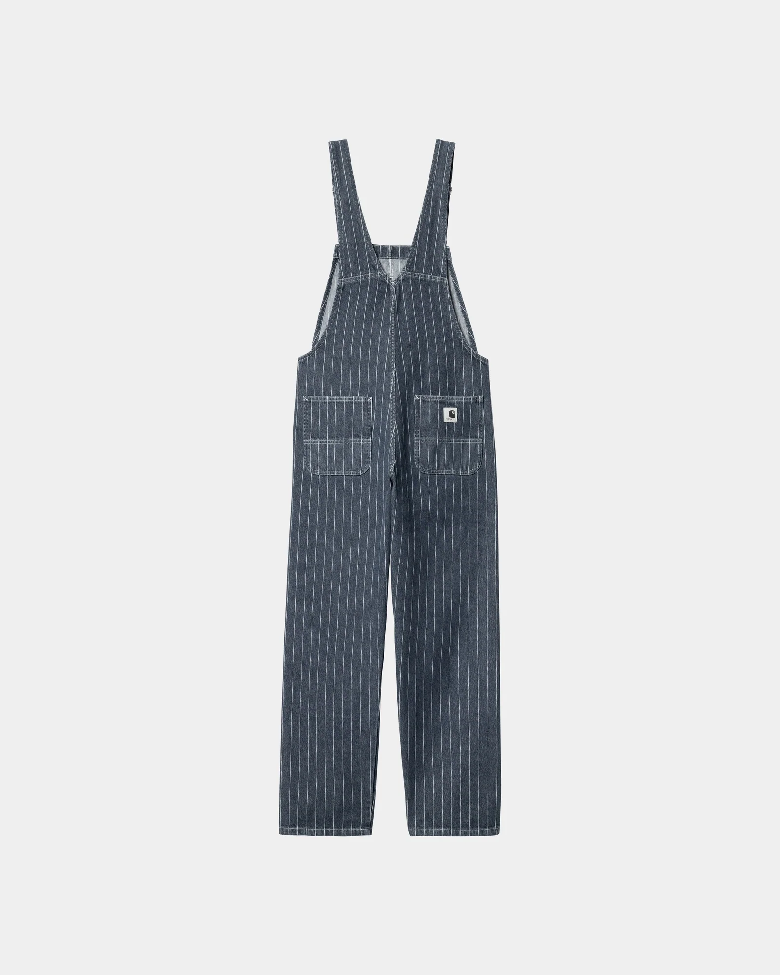Women’s Orlean Stripe Bib Overall Straight | Blue / White (stone washed)