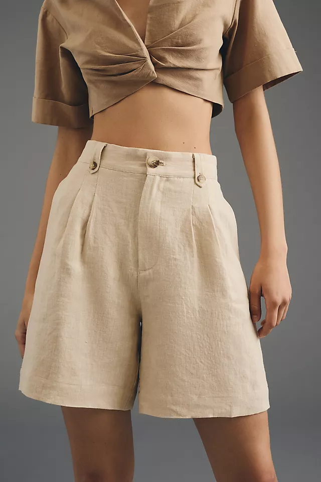 Sophie Rue Freddi Linen Shorts TAUPE