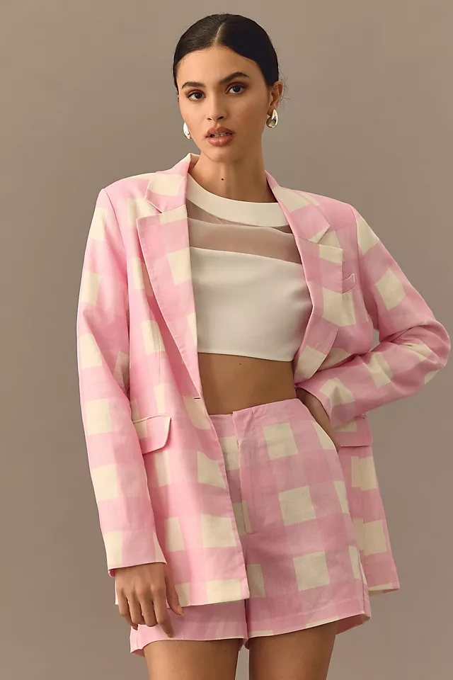 Sanctuary Kora Gingham Blazer PINK COMBO