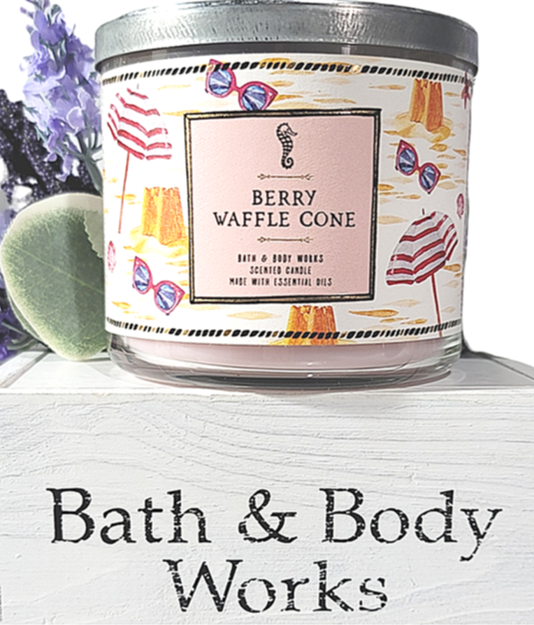Berry Waffle Cone 3 Wick Candle US Seller