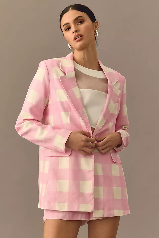 Sanctuary Kora Gingham Blazer PINK COMBO