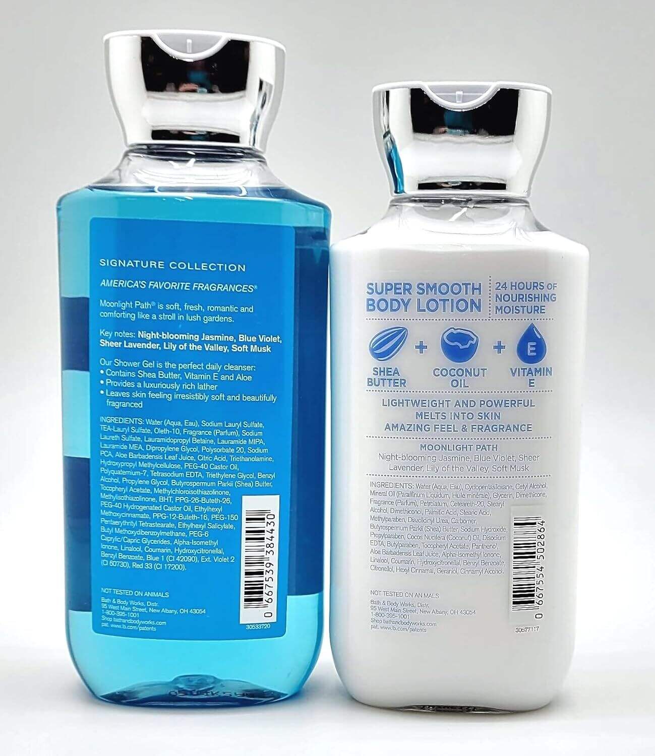 Bath and Body Works Signature Classics Pleasures Collection Body Lotion and Shower Gel Gift Set Men or Women (Moonlight Path)