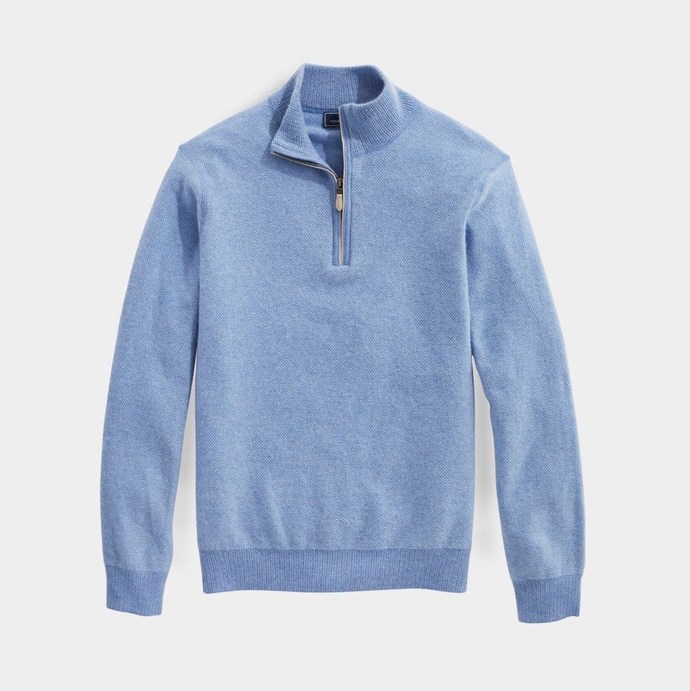 Cashmere Reverse Birdseye Quarter-Zip Sweater