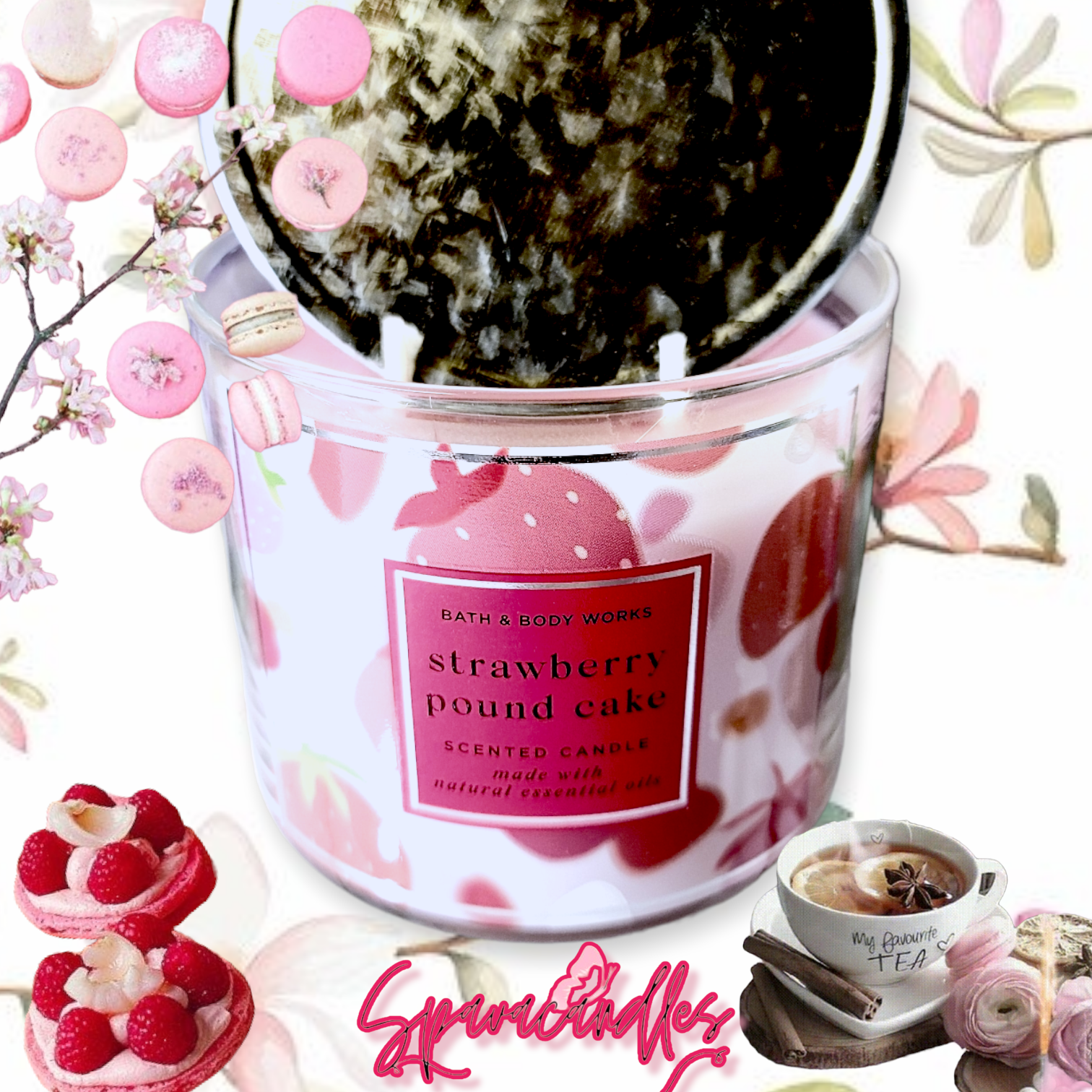 Strawberry Pound cake 3 Wick Candle 2023