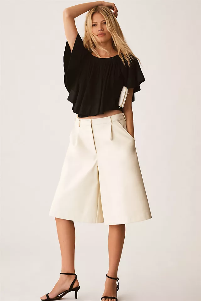 Maeve Ruffled Swing Blouse BLACK