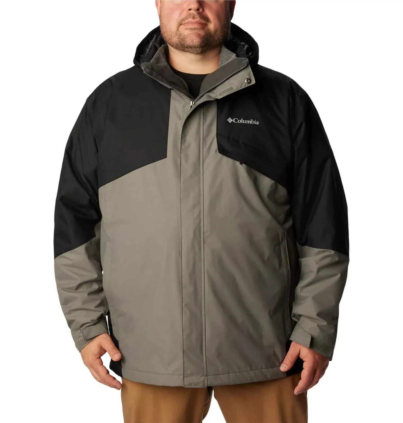 Columbia Bugaboo II WM1273-024 Jacket Men's 4X Gray Black Hooded Full Zip APP880